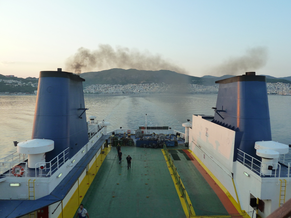 Гърция, Кавала, Гледка към Кавала от ферибота
