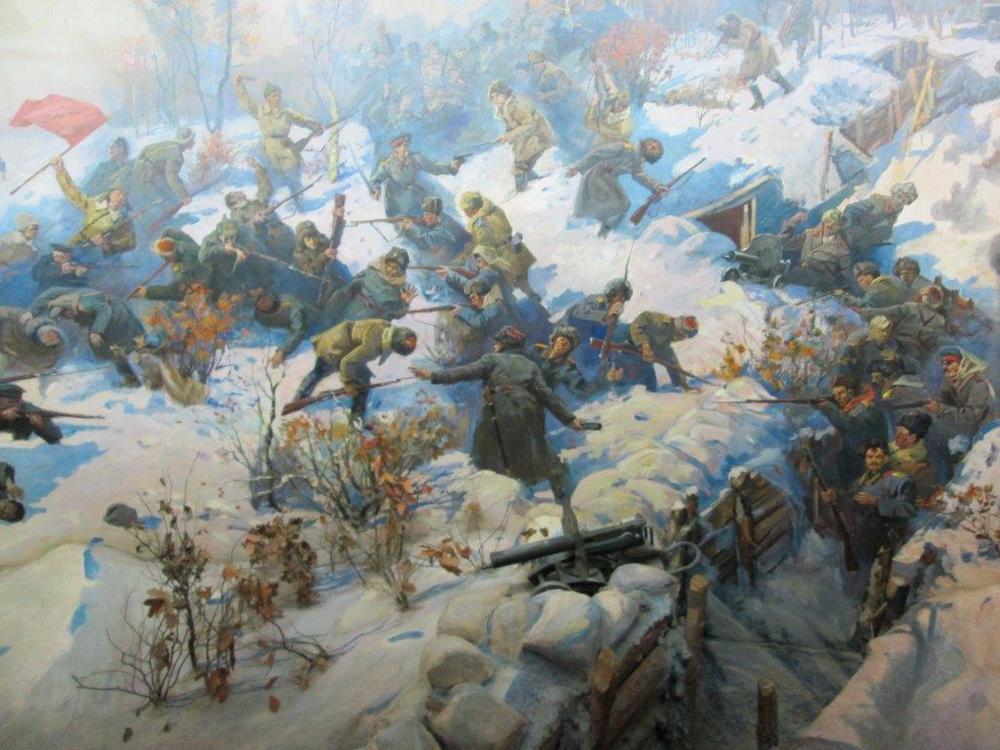 Фрагмент от художествената панорама, отразяваща победата на Червената армия при Волочаевка
