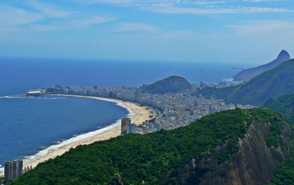 Бразилия,Рио де Жанейро, Плажът на Копакабана от Sugarloaf
