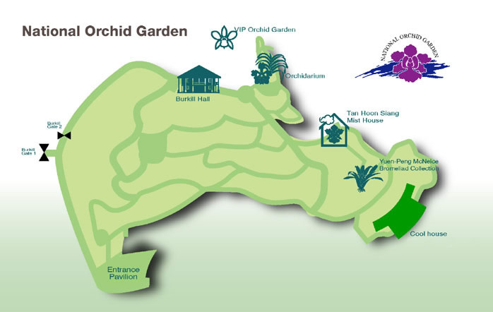 Сингапур, Карта на Националната градина на орхидеите
