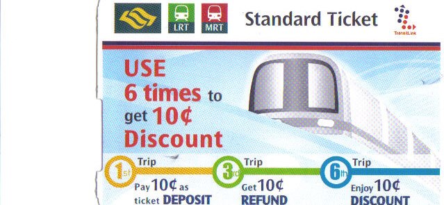 Сингапур, Билет за Сингапурското метро
