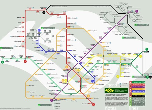 Схема на метрото в Сингапур